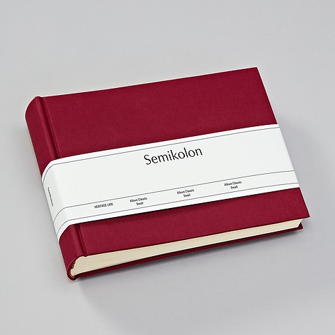 Album Small, 80pages, cream white mountning board,glassine paper,book linen cover,burgundy