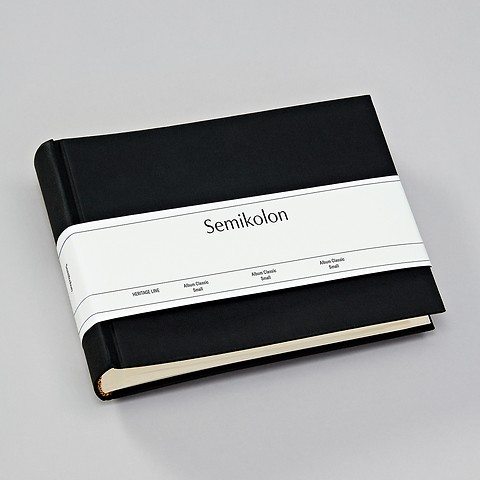 Album Small, 80pages, cream white mountning board, glassine paper,book linen cover, black