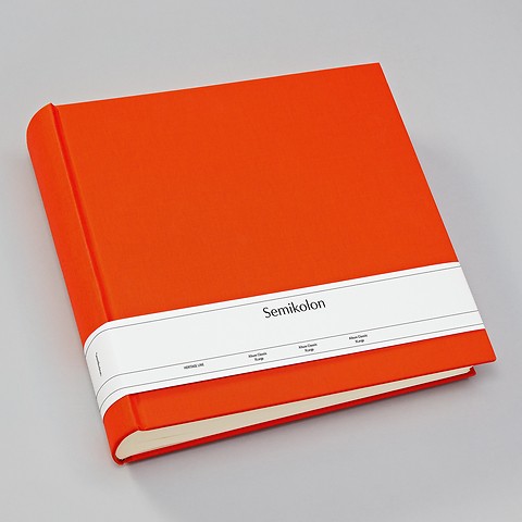 Album Xlarge, booklinen cover, 130pages,cream white mounting board, glassine paper, orange