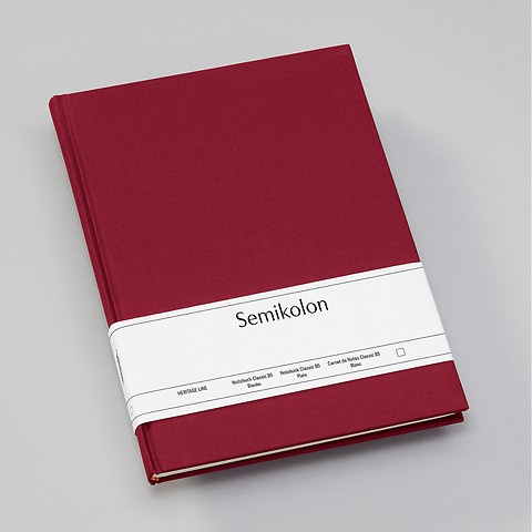 Notebook Classic with linen binding Burgundy Plain Composition (B5)