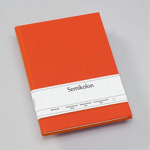 Notebook Classic with linen binding Orange Plain Composition (B5)