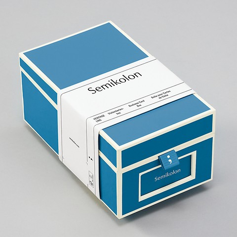 Business Card Box with alphabetical index Azzurro