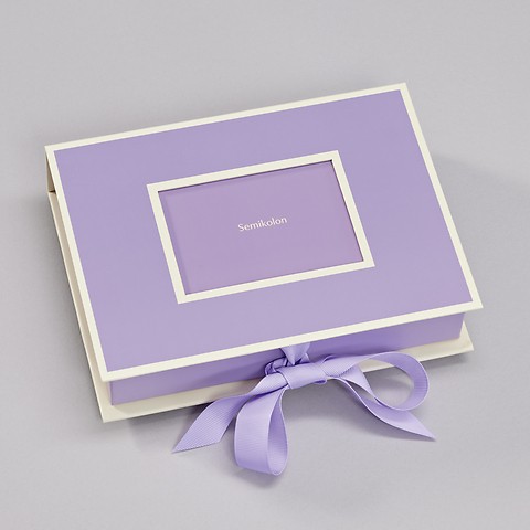 Small Photobox with personal cover picture Lilac Silk