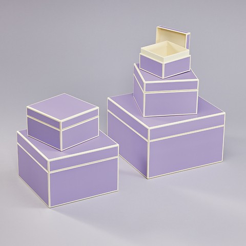 Set of 5 Gift Boxes Lilac Silk